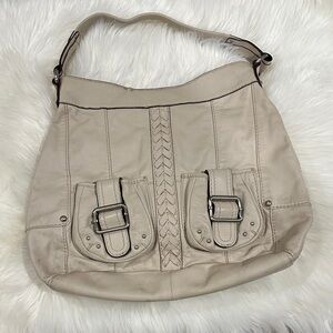 Tignanello Leather Shoulder Bag - cream
